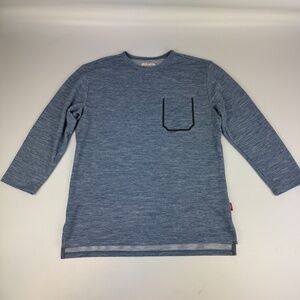Giro Sport Design Mens Size M 3/4 Sleeve Merino Wool Blend Light Sweatshirt Blue